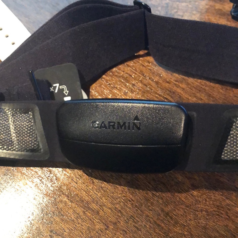 Garmin Vivoactive charger and heart rate monitor